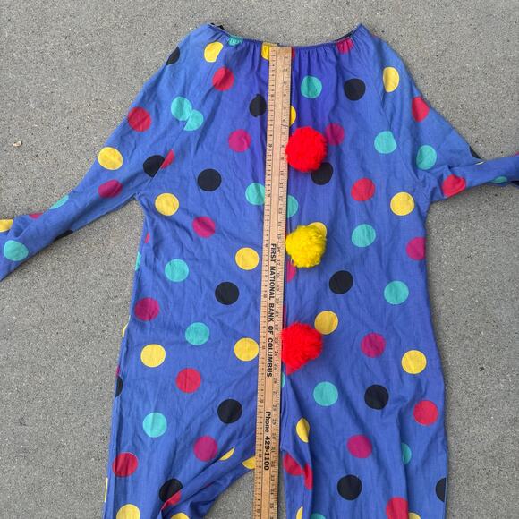 Vintage handmade blue Polkadot clown suit with pom detail on front MEDIUM? - Picture 5 of 13
